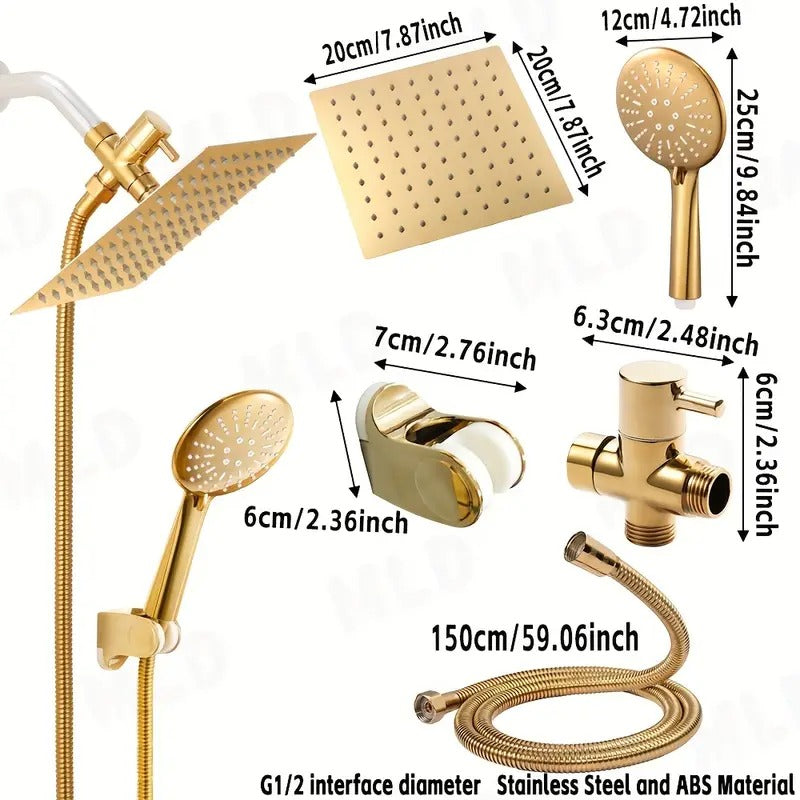Golden Rainfall Shower Head Handheld Combo Set V1142-LP601099937051399