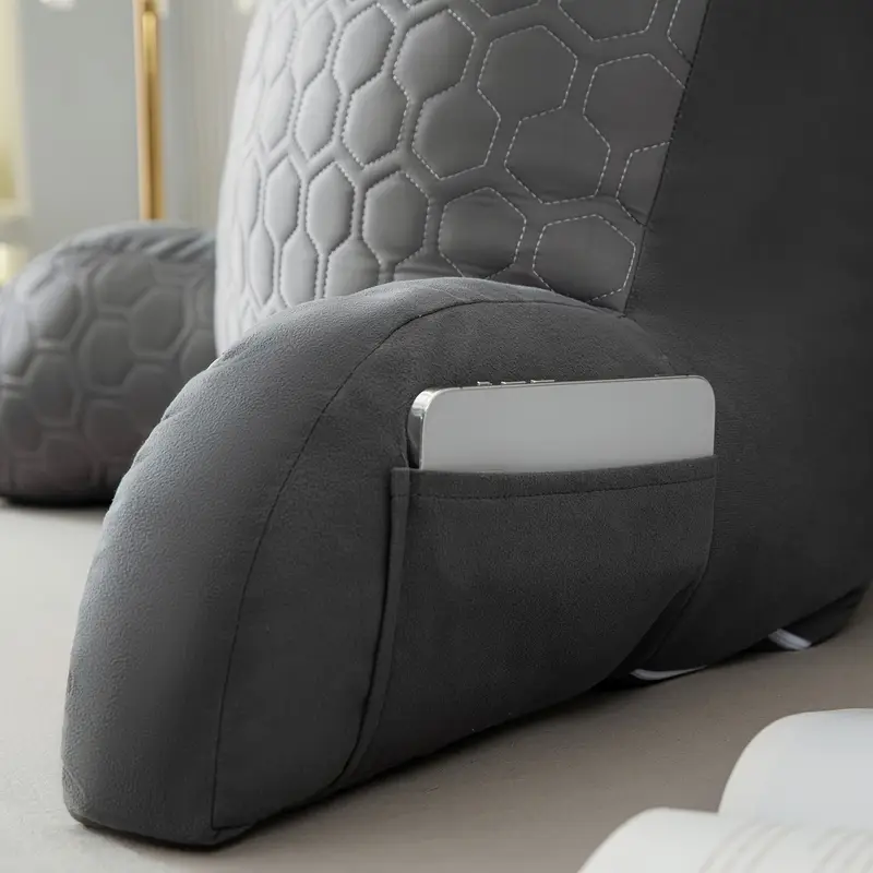 Cool Latex Reading Pillow with Armrests & Pockets V1142-LP601100076058655