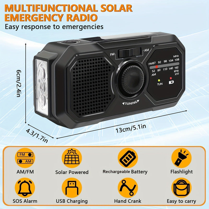 Emergency Radio Solar Hand Crank USB Power Bank V1142-LP601100094297331