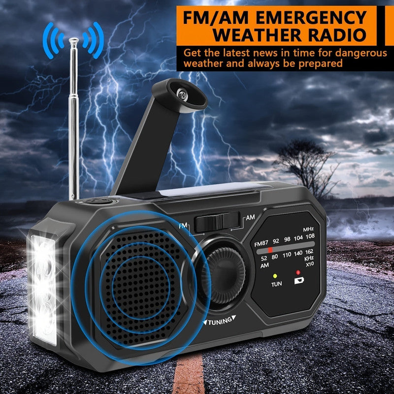 Emergency Radio Solar Hand Crank USB Power Bank V1142-LP601100094297331
