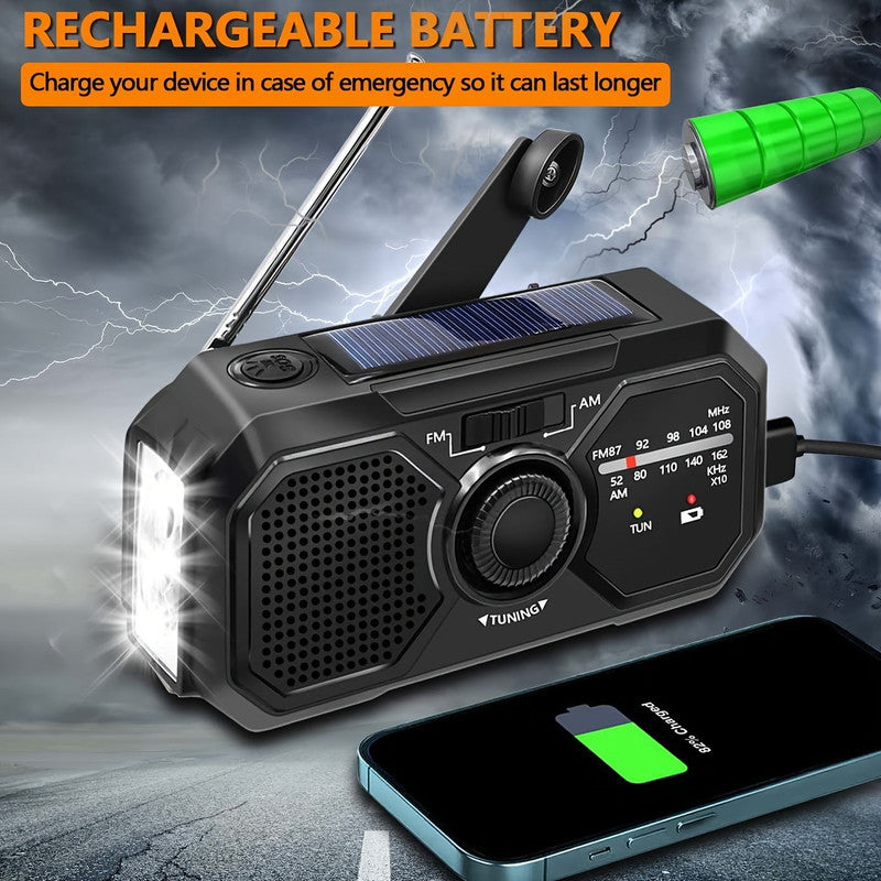Emergency Radio Solar Hand Crank USB Power Bank V1142-LP601100094297331