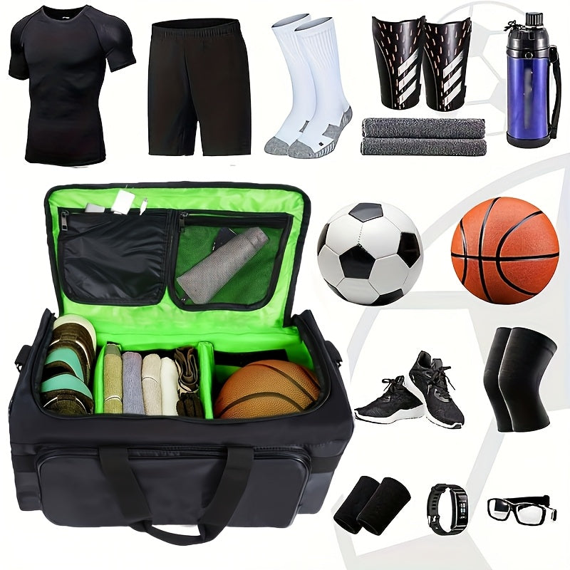 Basketball Duffel Bag with Black Neon Green Sports V1142-LP601100138035977