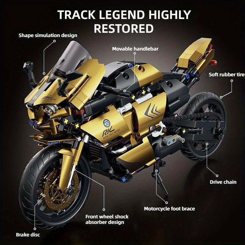 Mechanical Motorcycle Building Blocks V1142-LP601100683034699
