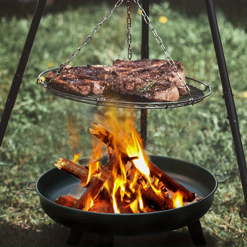 Outdoor Metal Fire Pit Bowl with Handles & Legs V1142-LP601100812142600