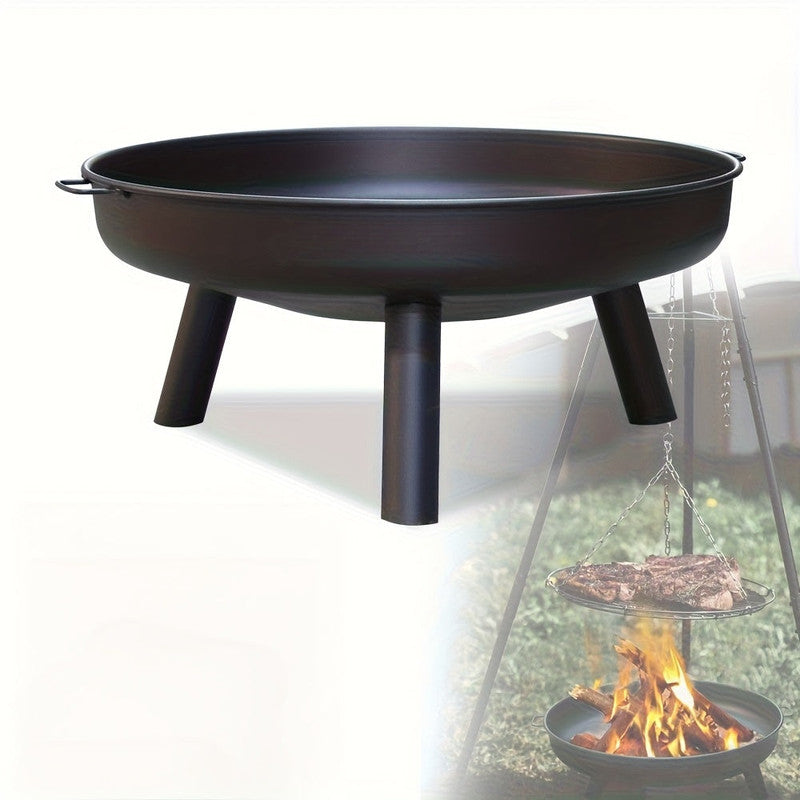 Outdoor Metal Fire Pit Bowl with Handles & Legs V1142-LP601100812142600