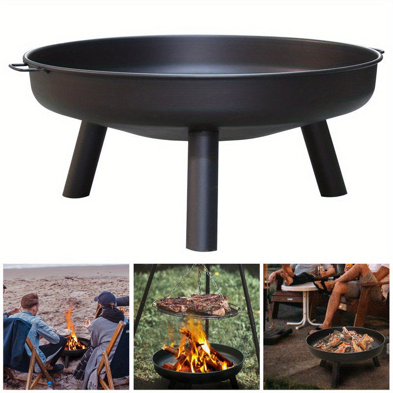 Outdoor Metal Fire Pit Bowl with Handles & Legs V1142-LP601100812142600