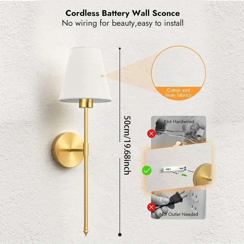 Battery Wall Sconces Set of 2 with Remote V1142-LP601101234496694
