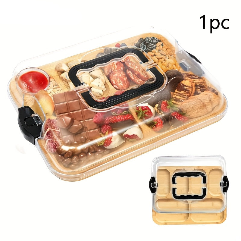 Bamboo Cheese Tray with Acrylic Lid V1142-LP601101812070719