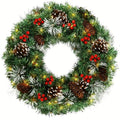 Christmas Wreath Pre-Lit Pine Cone LED Decoration V1142-LP601103233692994