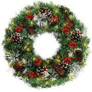 Christmas Wreath Pre-Lit Pine Cone LED Decoration V1142-LP601103233692994