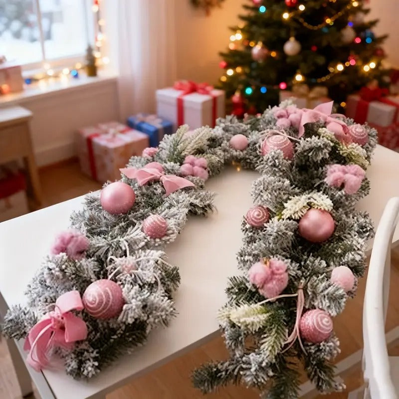 Artificial Christmas Wreath Pink Garland V1142-LP601103703537581