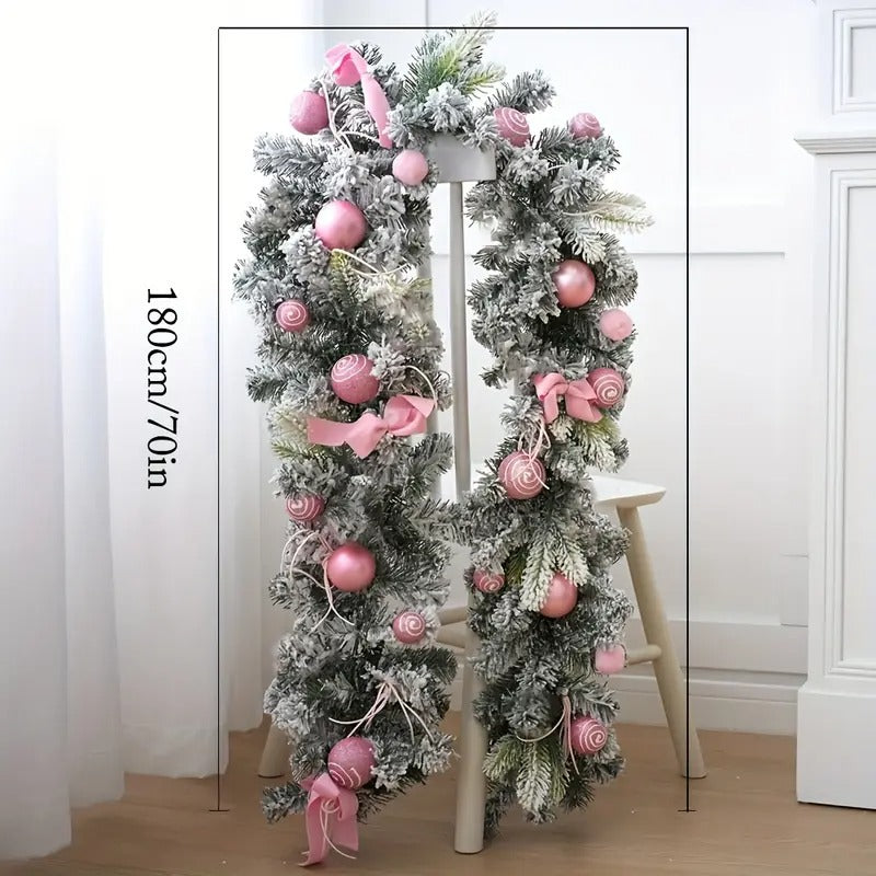 Artificial Christmas Wreath Pink Garland V1142-LP601103703537581