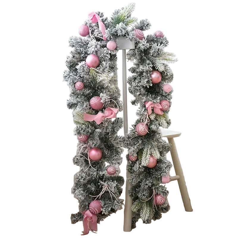 Artificial Christmas Wreath Pink Garland V1142-LP601103703537581