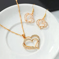 Heart Shaped Rhinestone Jewelry Set for Women V1142-OBA000242