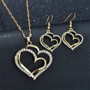 Heart Shaped Rhinestone Jewelry Set for Women V1142-OBA000242