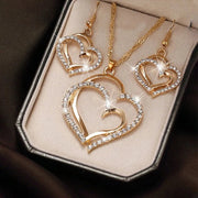 Heart Shaped Rhinestone Jewelry Set for Women V1142-OBA000242