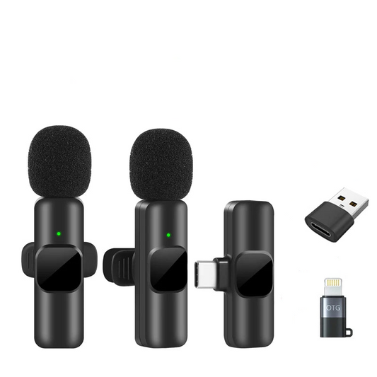 Wireless Lavalier Microphone for iPhone Android Live Recording V1142-OBA000244