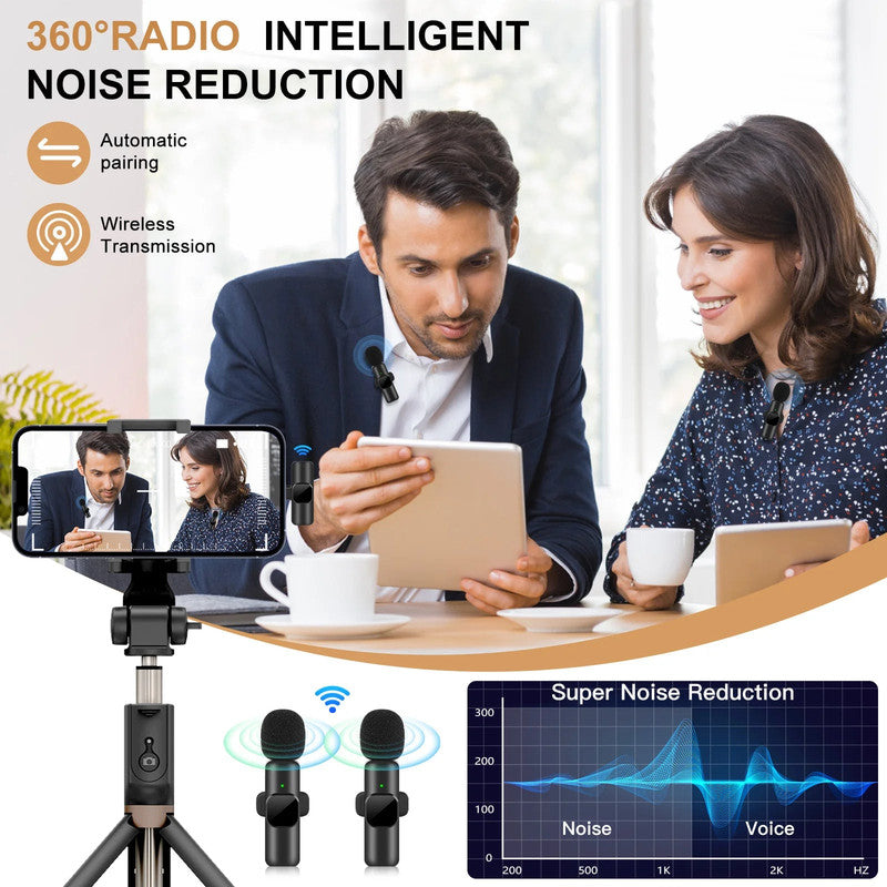 Wireless Lavalier Microphone for iPhone Android Live Recording V1142-OBA000244
