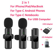 Wireless Lavalier Microphone for iPhone Android Live Recording V1142-OBA000244