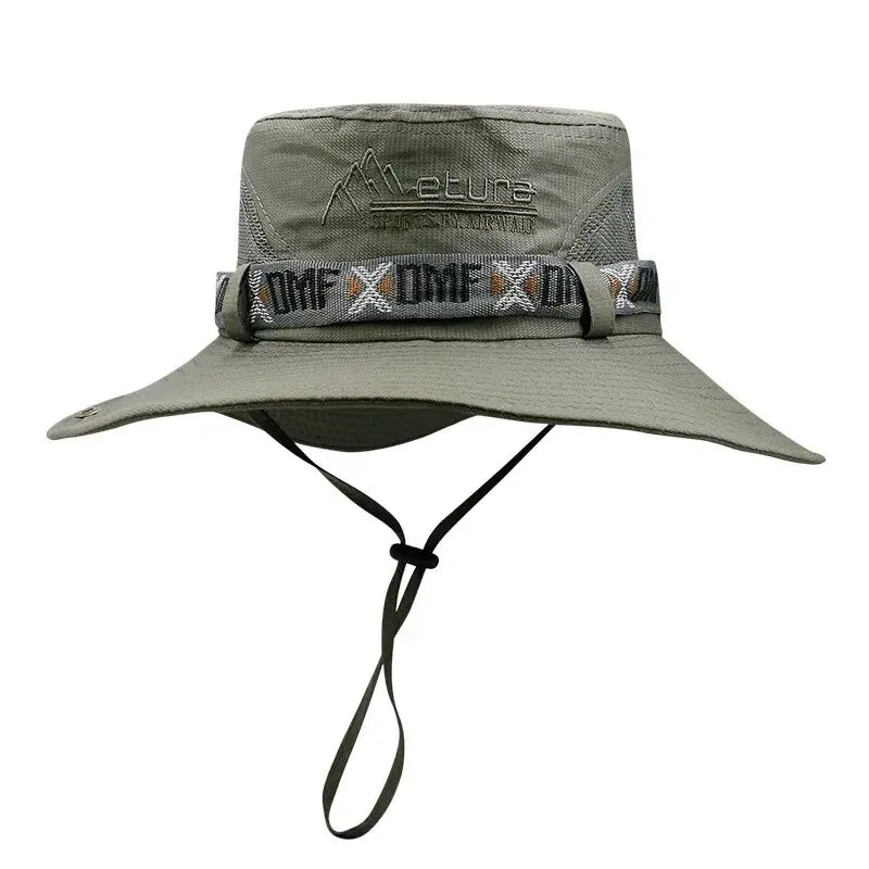 Mens Summer Bucket Hat UV Protection Wide Brim V1142-OBA000245