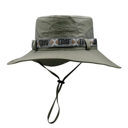 Mens Summer Bucket Hat UV Protection Wide Brim V1142-OBA000245