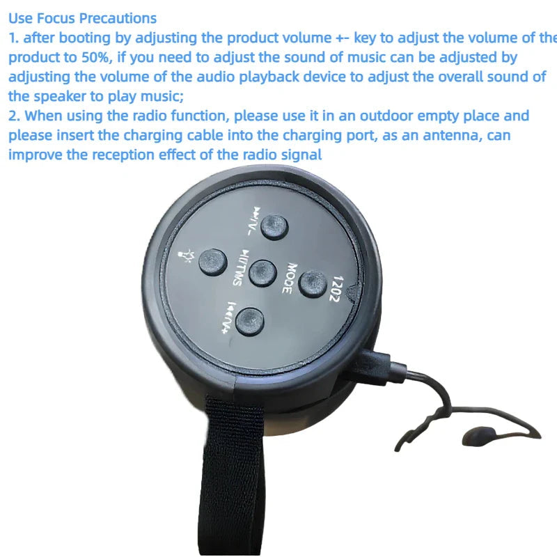 LED Lights Speaker with Powerful Bass Black V1142-OBA1005007171145491
