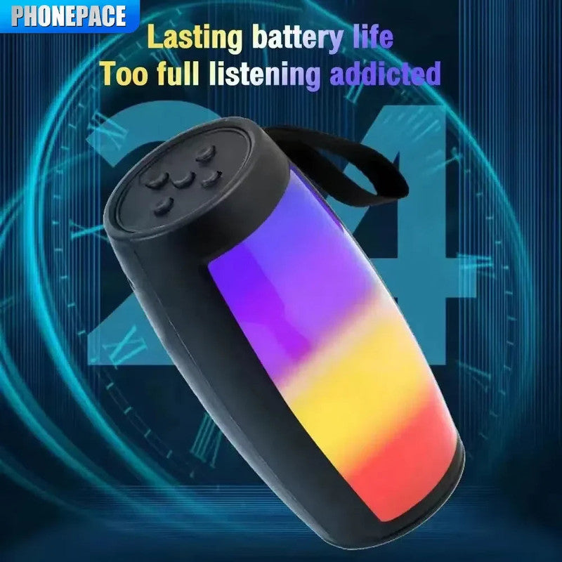 LED Lights Speaker with Powerful Bass Black V1142-OBA1005007171145491