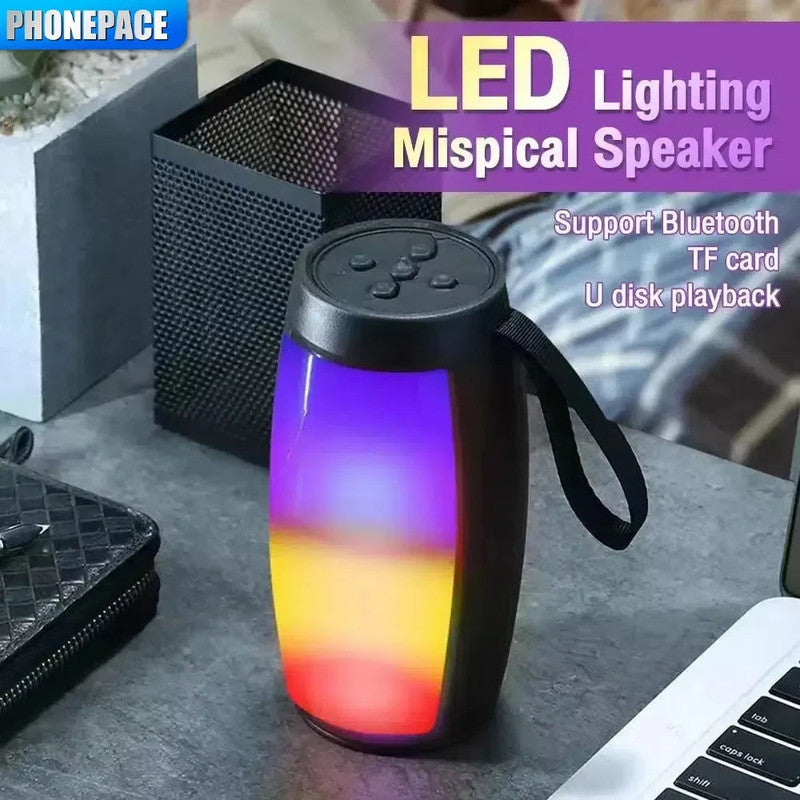 LED Lights Speaker with Powerful Bass Black V1142-OBA1005007171145491