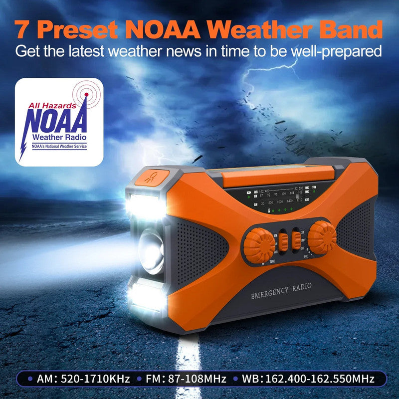 Emergency Hand Crank Solar Radio Orange V1142-OBA1005007345196175