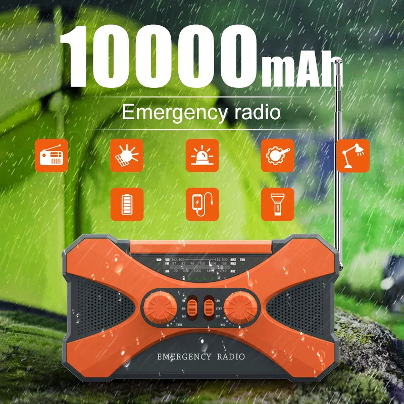 Emergency Hand Crank Solar Radio Orange V1142-OBA1005007345196175