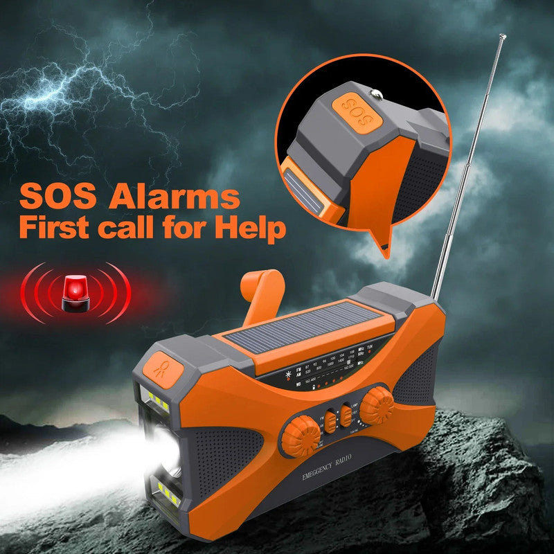 Emergency Hand Crank Solar Radio Orange V1142-OBA1005007345196175