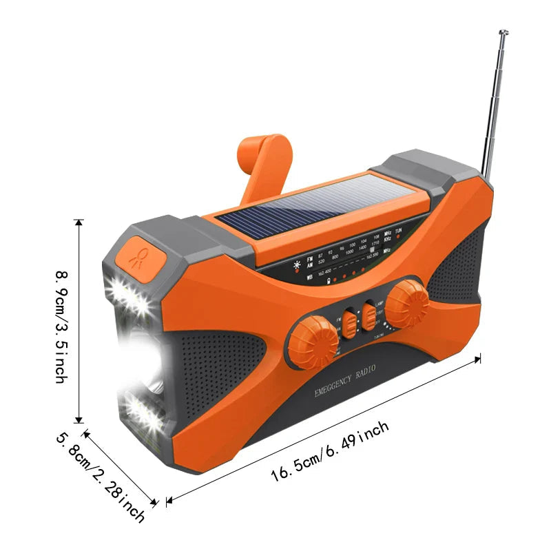 Emergency Hand Crank Solar Radio Orange V1142-OBA1005007345196175