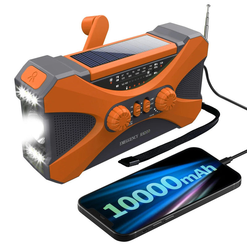 Emergency Hand Crank Solar Radio Orange V1142-OBA1005007345196175