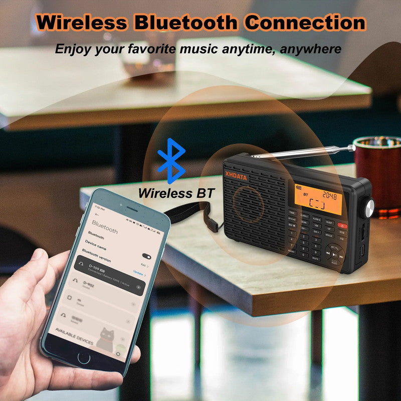Stereo Digital Portable Radio Black V1142-OBA1005007345224299