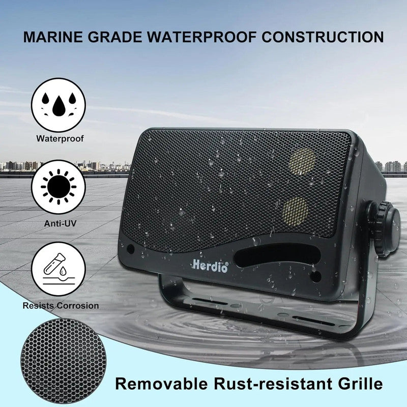 3-Way Waterproof Wall Mount Speakers Black V1142-OBA1005007476743550