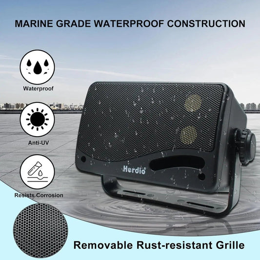 3-Way Waterproof Wall Mount Speakers Black V1142-OBA1005007476743550