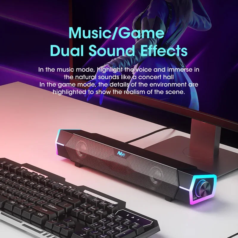 Computer Bluetooth RGB Light Speaker Black V1142-OBA1005007539913764