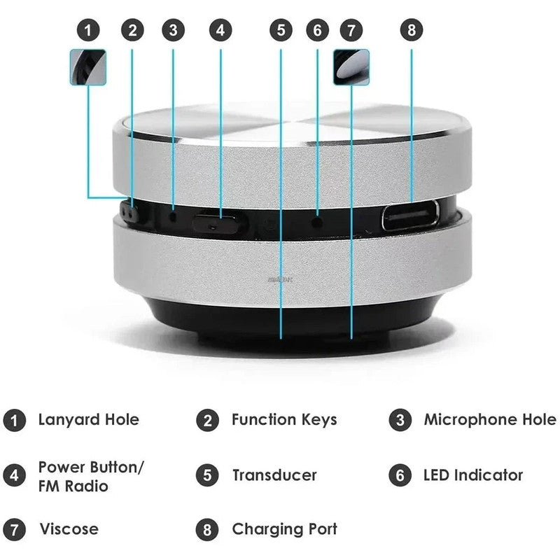 Bone Conduction Bluetooth Speaker Silver V1142-OBA1005007599547641