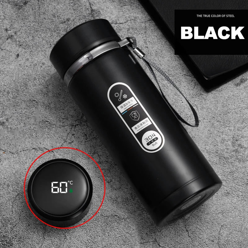 1L Thermos Bottle with LED Temperature Display Black V1142-OBA1005007805644243