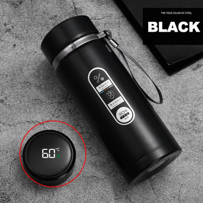 1L Thermos Bottle with LED Temperature Display Black V1142-OBA1005007805644243