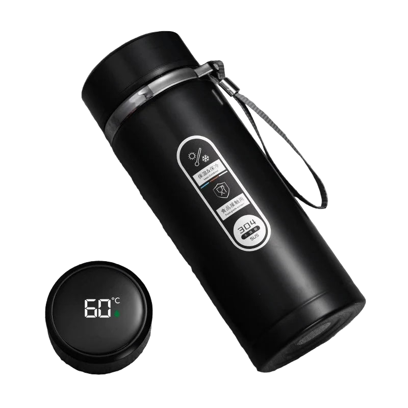 1L Thermos Bottle with LED Temperature Display Black V1142-OBA1005007805644243