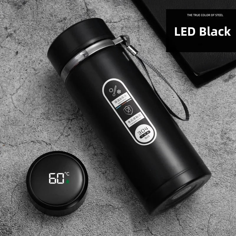 1L Thermos Bottle with LED Temperature Display Black V1142-OBA1005007805644243