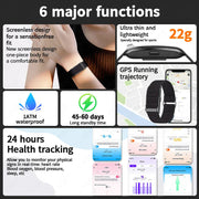 Smart Fitness Bracelet with 24H Heart Rate Black V1142-OBA1005008353826856