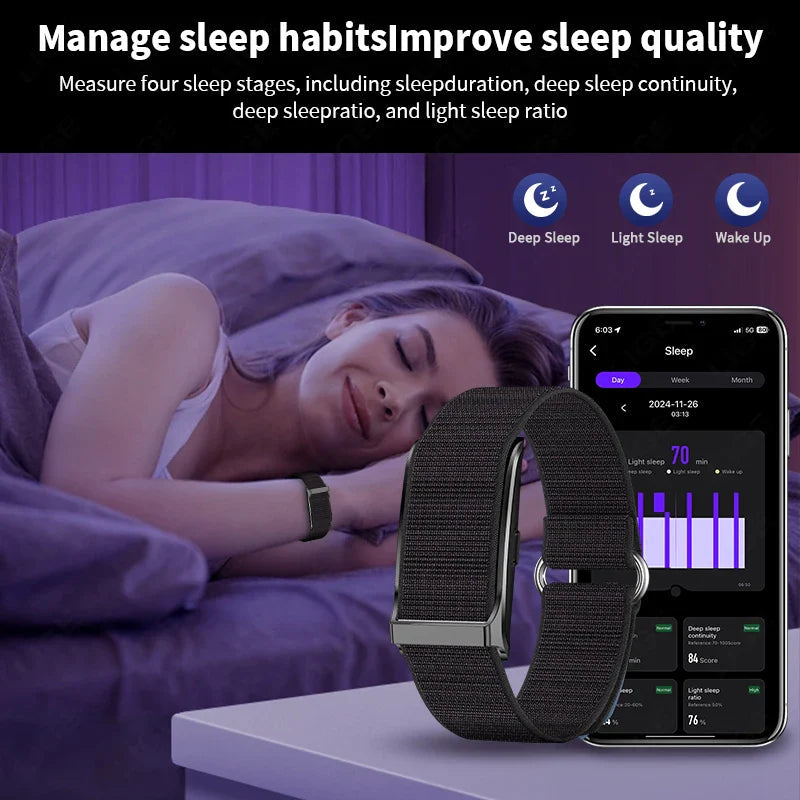 Smart Fitness Bracelet with 24H Heart Rate Black V1142-OBA1005008353826856