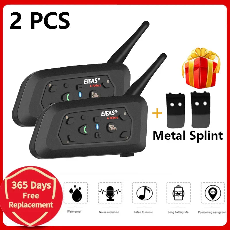 1200M Bluetooth Motorcycle Helmet Intercom Headset V1142-PB1005004983273542