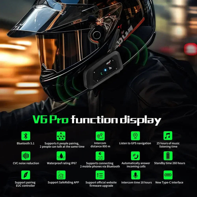 1200M Bluetooth Motorcycle Helmet Intercom Headset V1142-PB1005004983273542