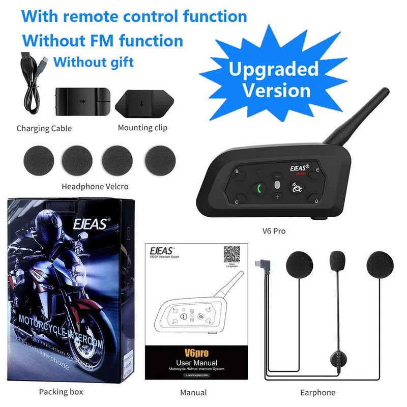 1200M Bluetooth Motorcycle Helmet Intercom Headset V1142-PB1005004983273542