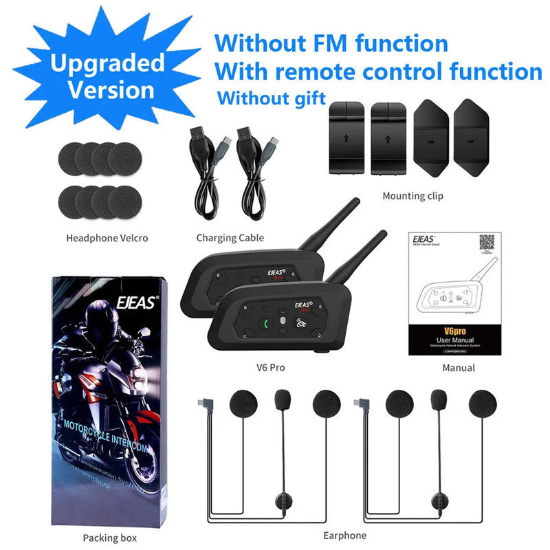 1200M Bluetooth Motorcycle Helmet Intercom Headset V1142-PB1005004983273542