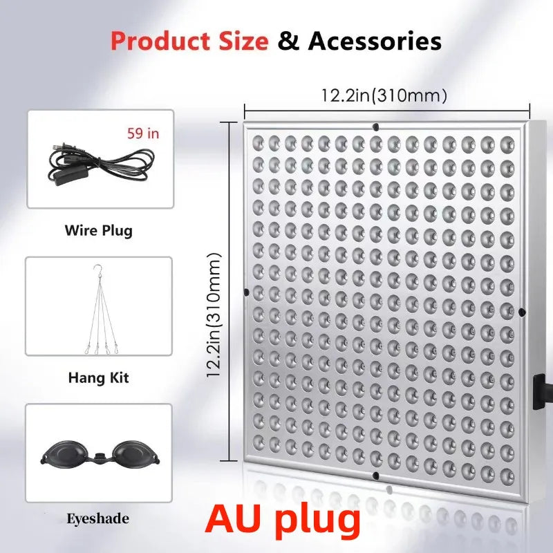LED Red Light Therapy Panel Lamp: Facial Anti-Aging, Skin Care V1142-PB1005005454301847