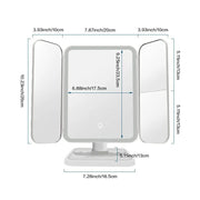 Trifold LED Makeup Mirror Beauty Lights V1142-PB1005005885148433
